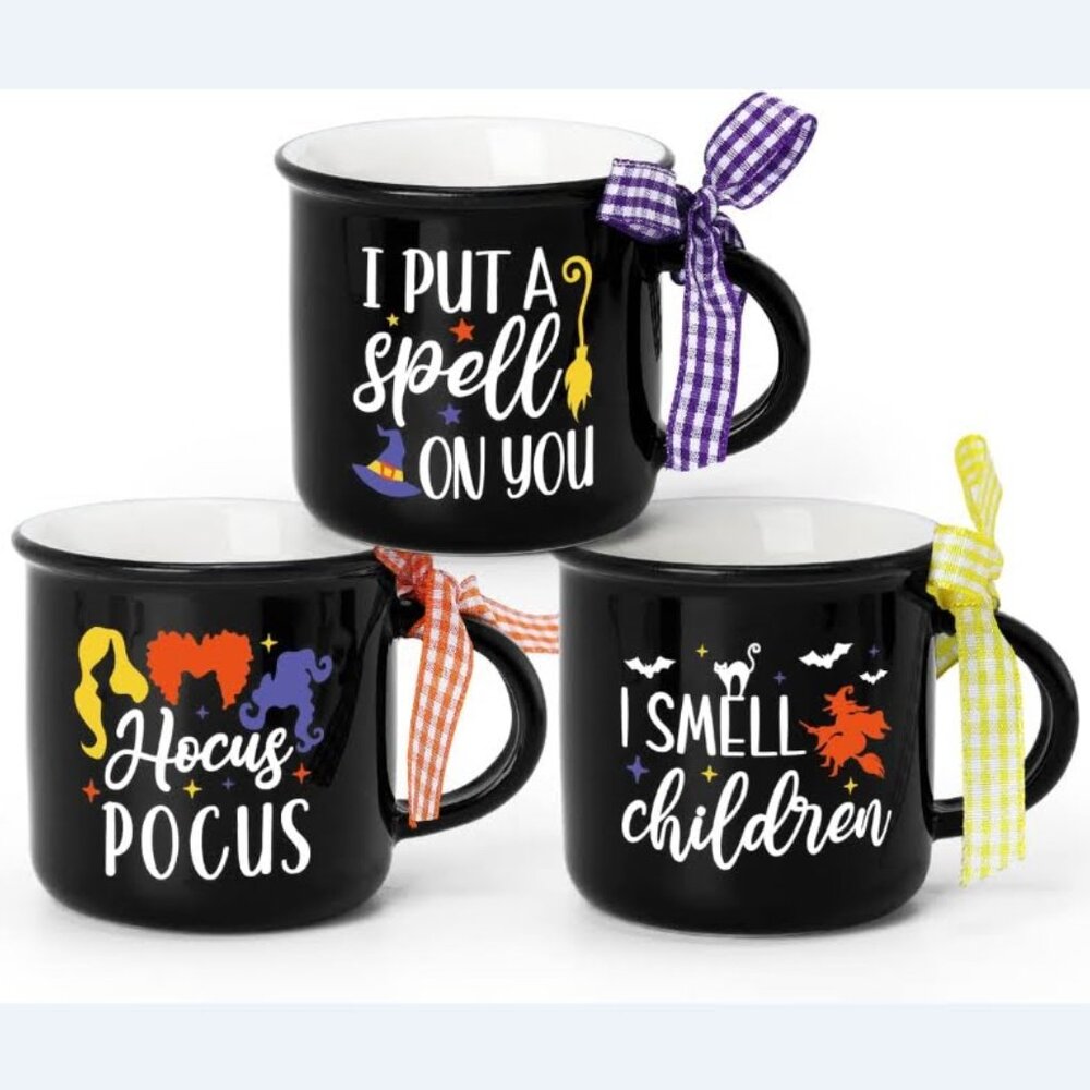 NEW 3Pk Hocus Pocus Espresso Mugs-Winifred-Sarah-Mary